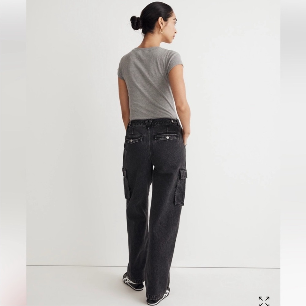 Madewell Low Slung Cargo Black Wash Denim Jeans Size 27. - Picture 15 of 15